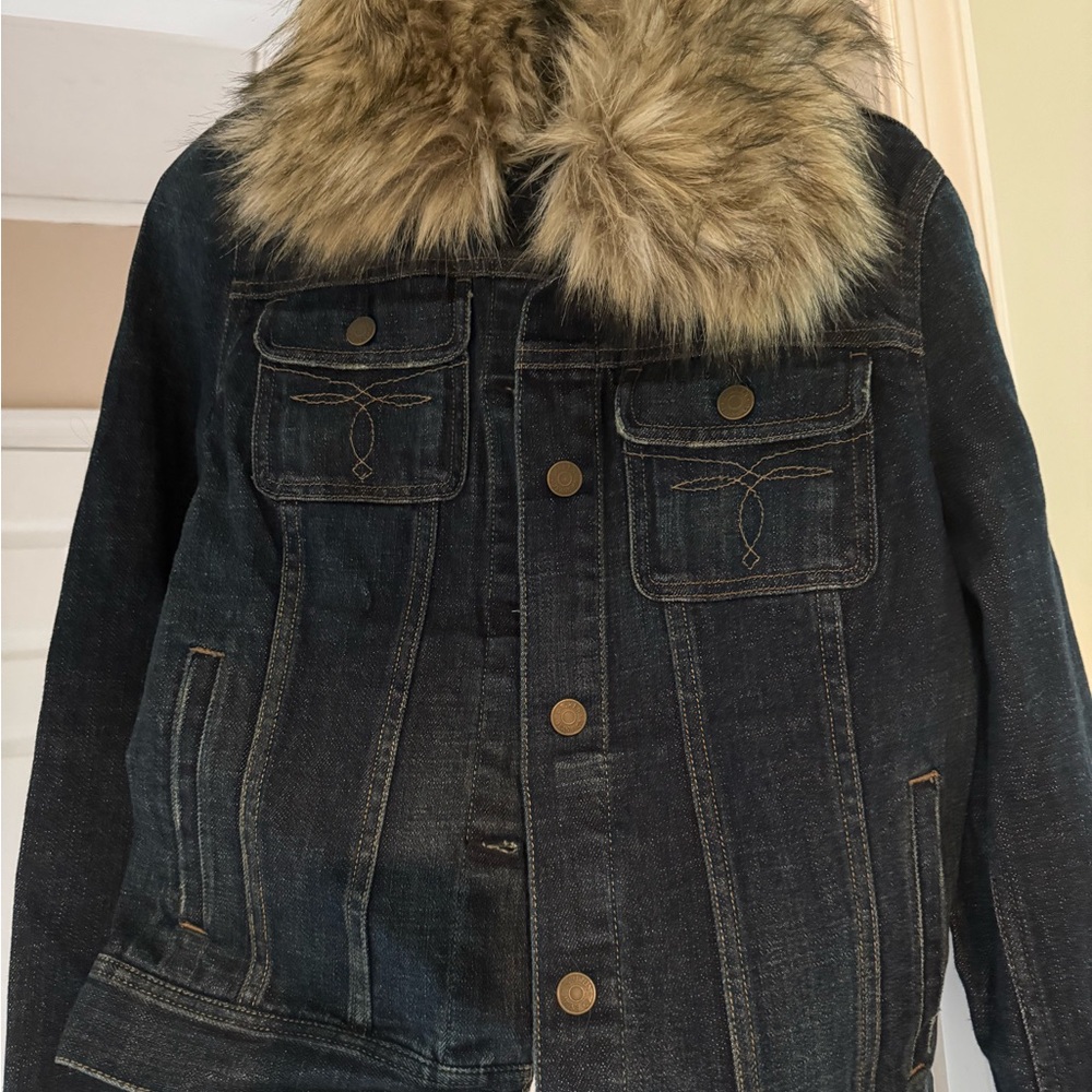 Ralph Lauren Denim Jacket with Faux Fur Collar